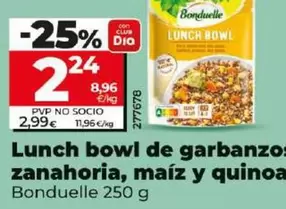 Oferta de Bonduelle - Lunch Bowl De Garbanzos, Zanahoria, Maiz Y Quinoa por 2,24€ en Dia