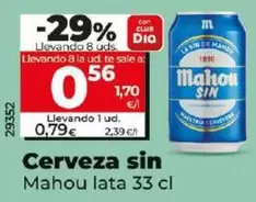 Oferta de Mahou - Cerveza Sin por 0,79€ en Dia