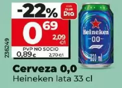 Oferta de Heineken - Cerveza 0,0 por 0,69€ en Dia