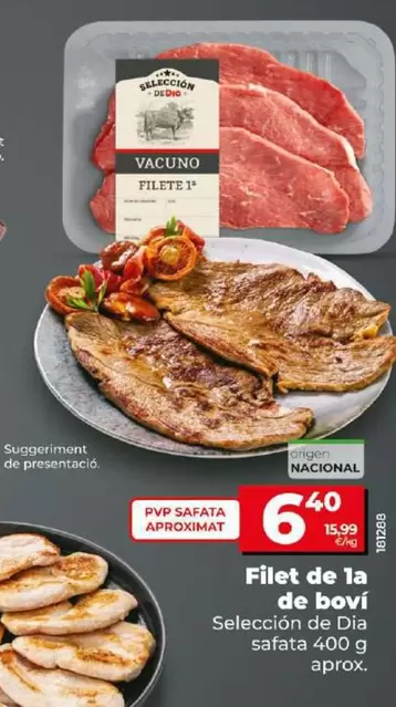 Oferta de Seleccion De Dia - Filete De 1a De Vacuno por 6,4€ en Dia