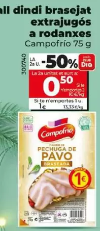 Oferta de Campofrío - Pavo Braseado Extrajugoso En Lonchas por 1€ en Dia