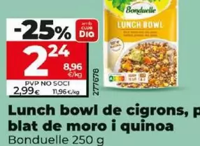 Oferta de Bonduelle - Lunch Bowl De Garbanzos, Zanahoria, Maiz Y Quinoa por 2,24€ en Dia