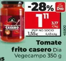 Oferta de Dia Vegecampo - Tomate Frito Casero por 1,11€ en Dia