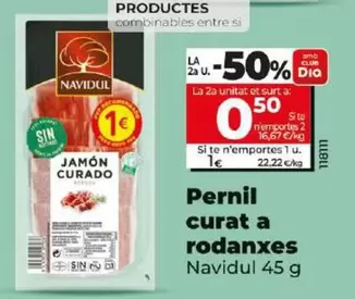 Oferta de Navidul - Jamon Curado En Lonchas por 1€ en Dia