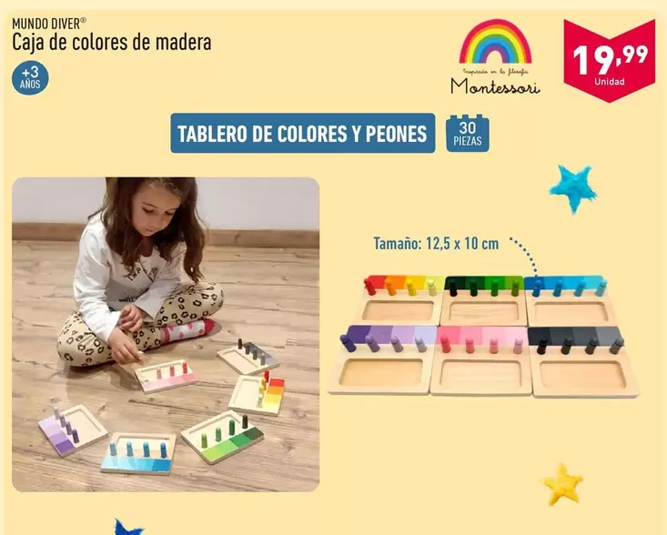 Oferta de Mundo Diver - Caja De Colores De Madera por 19,99€ en ALDI