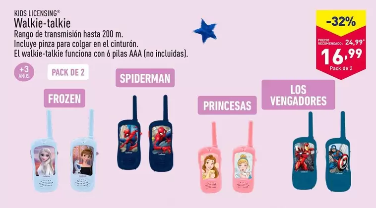 Oferta de Kids Licensing - Walkie-Talkie por 16,99€ en ALDI