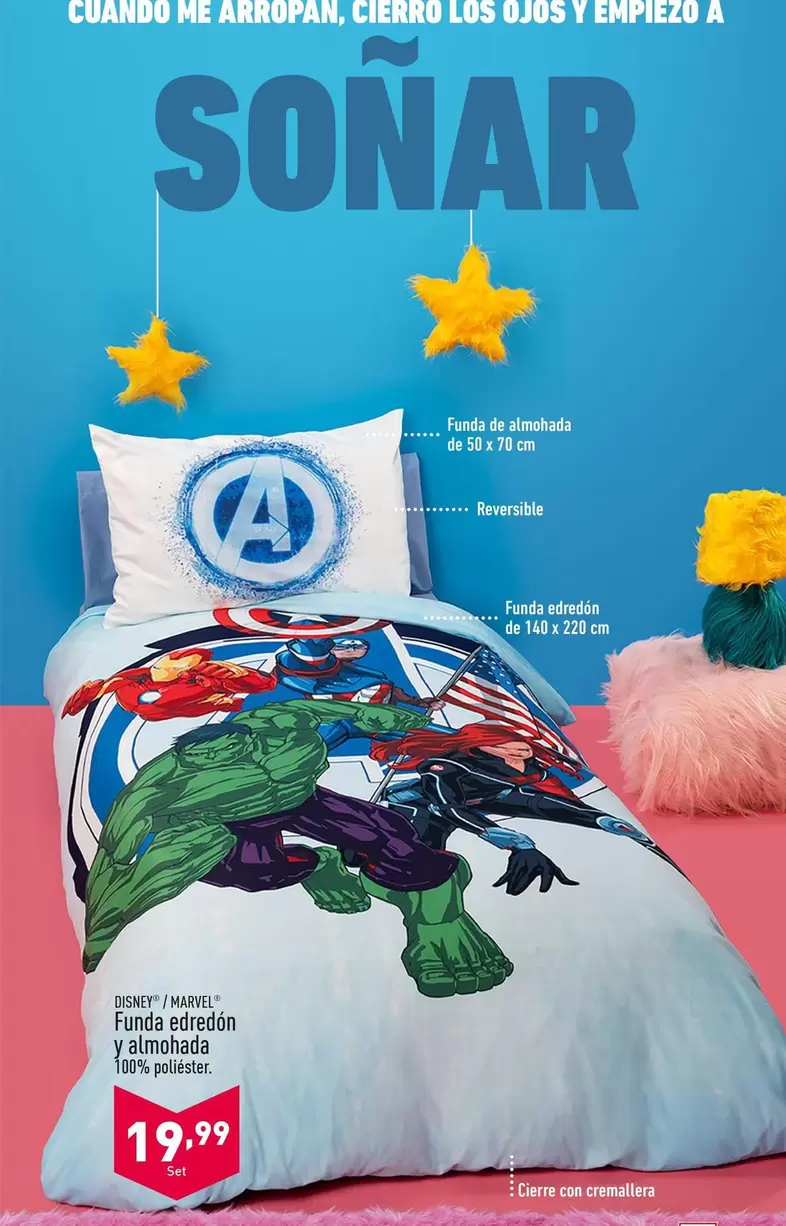 Oferta de Disney/Marvel - Funda Edredón Y Almohada por 19,99€ en ALDI