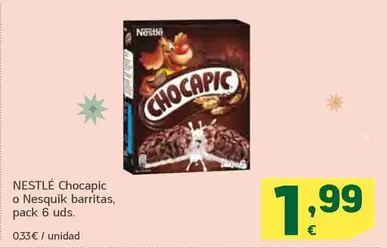 Oferta de Nestlé - Chocapic O Nesquik Barritas por 1,99€ en HiperDino