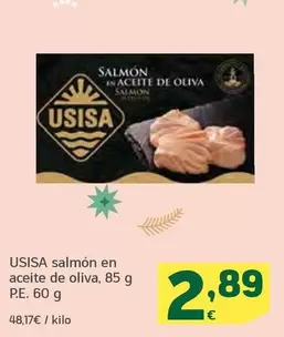 Oferta de Usisa - Salmon En Aceite De Oliva por 2,89€ en HiperDino