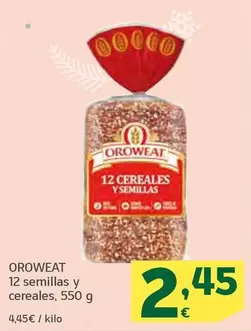 Oferta de Oroweat - 12 Semillas Y Cereales por 2,45€ en HiperDino