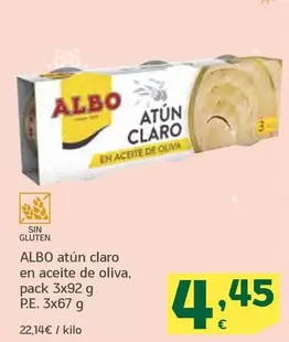 Oferta de Albo - Atun Claro En Aceite De Oliva por 4,45€ en HiperDino