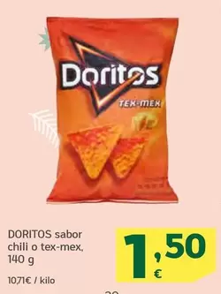 Oferta de Doritos - Sabor Chili O Tex-mex por 1,5€ en HiperDino