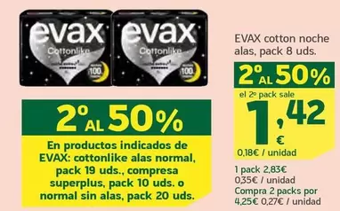 Oferta de Evax - Cotton Noche Alas por 2,83€ en HiperDino