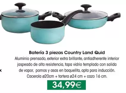 Oferta de Quid - Bateria 3 Piezas Country Land Quid por 34,99€ en HiperDino