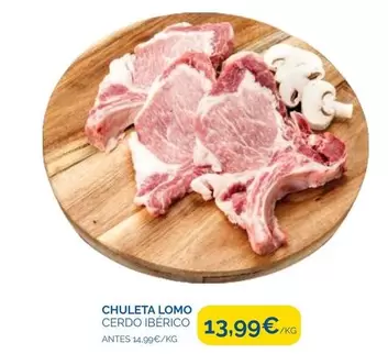 Oferta de Chuleta Lomo Cerdo Iberico por 13,99€ en Supermercados La Despensa