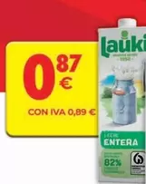 Oferta de Lauki - Leche Entera por 0,87€ en CashDiplo