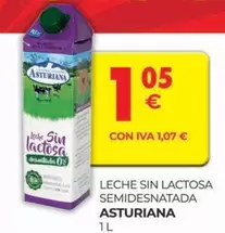 Oferta de La Asturiana - Leche Sin Lactosa Semidesnatada por 1,05€ en CashDiplo