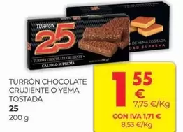 Oferta de Suprema - Turron Chocolate Crujiente O Yema Tostada por 1,55€ en CashDiplo