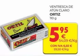 Oferta de Ortiz - Ventresca De Atún Claro por 5,95€ en CashDiplo