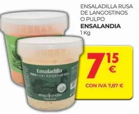 Oferta de Ensalandia - Ensaladilla Rusa De Langostinos O Pulpo por 7,15€ en CashDiplo