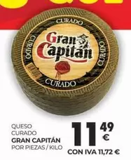 Oferta de Gran Capitán - Queso Curado por 11,49€ en CashDiplo