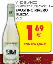 Oferta de Blanco - Vino  Verdejo T. De Castilla Faustino Rivero por 1,69€ en CashDiplo