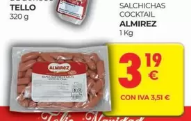 Oferta de Almirez - Salchichas Cocktail por 3,19€ en CashDiplo