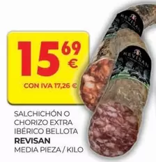 Oferta de Bellota - Salchichon O Chorizo Extra Iberico por 15,69€ en CashDiplo