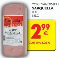 Oferta de York Sandwich por 2,99€ en CashDiplo