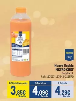 Oferta de Chef - Huevo Líquido por 4,29€ en Makro