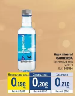 Oferta de Cabreiroa - Agua Mineral por 0,21€ en Makro