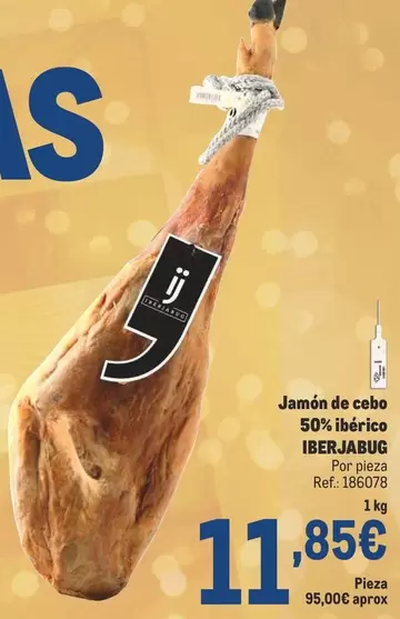 Oferta de Iberjabug - Jamón De Cebo 50% Ibérico por 11,85€ en Makro