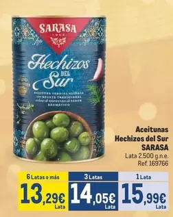 Oferta de Sarasa - Aceitunas Hechizos Del Sur por 15,99€ en Makro