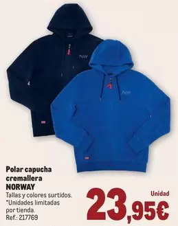 Oferta de Polar -  Capucha Cremallera por 23,95€ en Makro