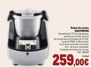 Oferta de Masterpro - Robot De Cocina por 259€ en Makro