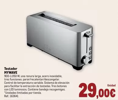 Oferta de Mywave - Tostador por 29€ en Makro