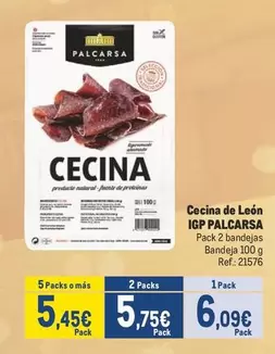 Oferta de Palcarsa - Cecina De Leon Igp por 6,09€ en Makro