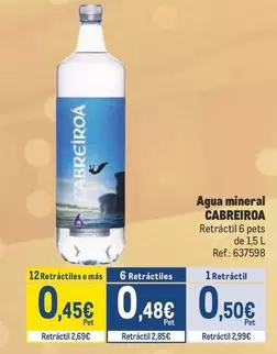 Oferta de Cabreiroa - Agua Mineral por 0,5€ en Makro