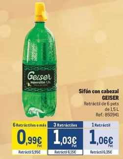 Oferta de Geiser - Sifon Con Cabezal por 1,06€ en Makro