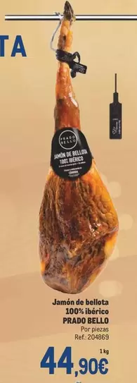 Oferta de Prado Bello - Jamón De Legicas 100% Ibérico por 44,9€ en Makro