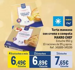 Oferta de Makro - Chef Tarta Manzana Con Crema O Compota por 7,65€ en Makro