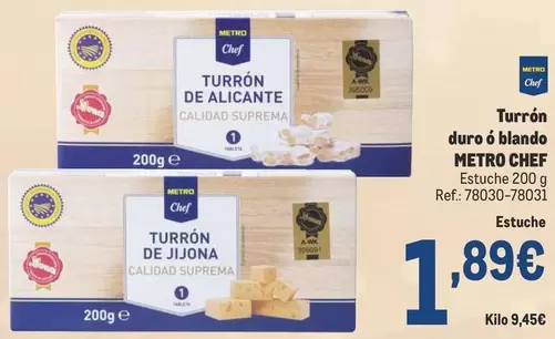 Oferta de Chef - Turron Duro O Blando por 1,89€ en Makro