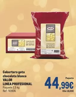 Oferta de Valor - Cobertura Gota Chocolate Blanco Linea Profesional por 44,99€ en Makro