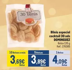 Oferta de Dominguez - Blinis Especial Cocktail 30 Uds por 4,09€ en Makro