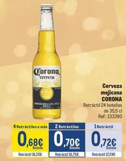 Oferta de Corona - Cerveza Mejicana por 0,72€ en Makro