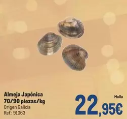 Oferta de Origen - Almeja Japónica 70/90 Piezas/kg por 22,95€ en Makro