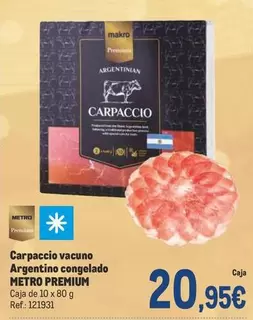 Oferta de Makro - Carpaccio Vacuno Argentino Congelado por 20,95€ en Makro