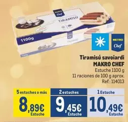 Oferta de Chef - Tiramisú Savoiardi por 10,49€ en Makro