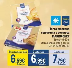 Oferta de Makro - Chef Tarta Manzana Con Crema O Compota por 7,79€ en Makro