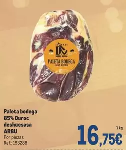 Oferta de Duroc - Paleta Bodega 85% Duroc Deshuesasa por 16,75€ en Makro